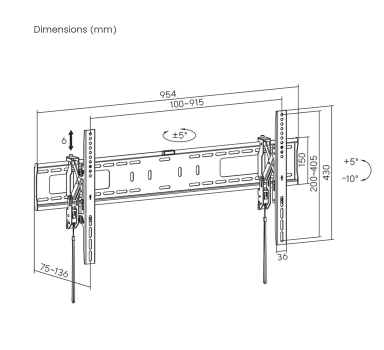 EAN 0766623461863 - Manhattan 461863 soporte para TV 2,29 m (90") Negro imagen 14