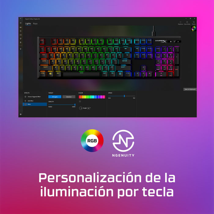 EAN 0196337969735 - HyperX Alloy Origins PBT HX Blue Gaming Keyboard teclado Juego USB Negro imagen 6