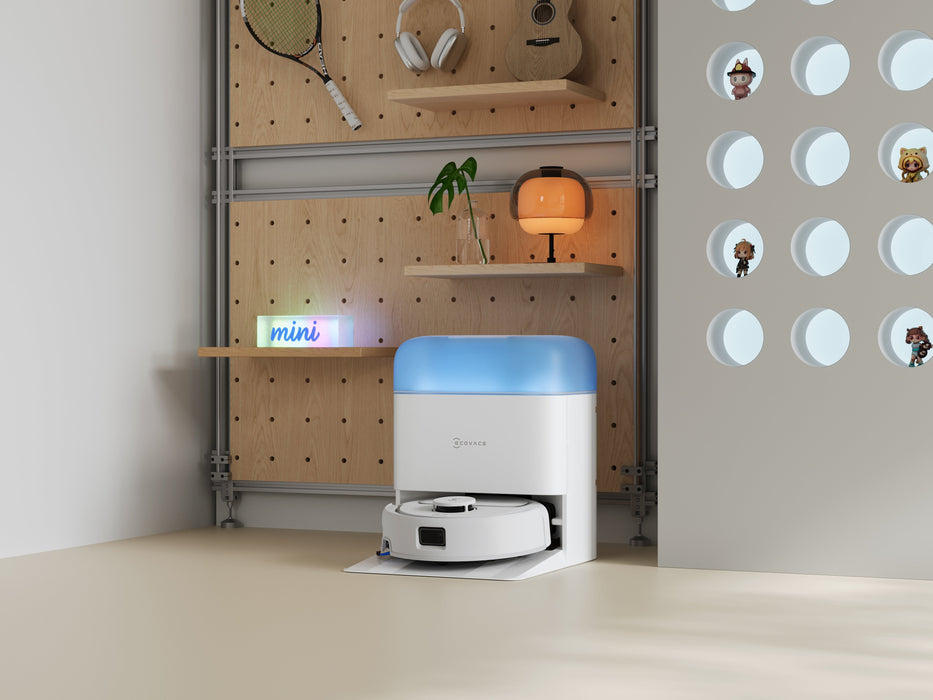 Ecovacs Deebot Mini 2 Vacuum Cleaner,Robot,Wet&Dry,Compact Design,White+Auto-Empty Station