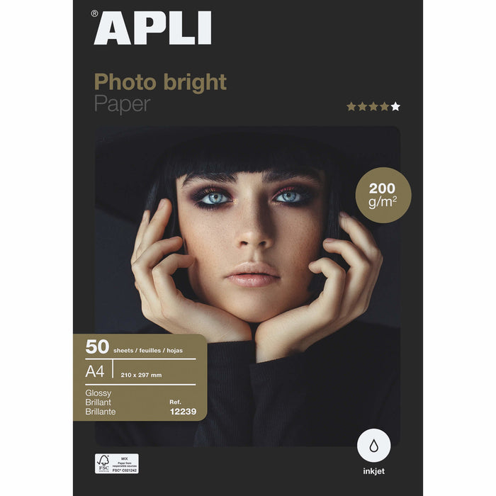 EAN 8410782122395 - APLI 12239 papel fotográfico Blanco imagen 1
