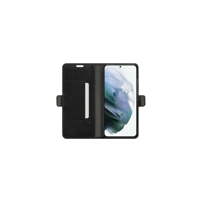 Dbramante1928 Copenhagen Funda Con Tapa Para Teléfono Móvil Cuero De Grano Entero Negro Para Samsung Galaxy S21+ 5g