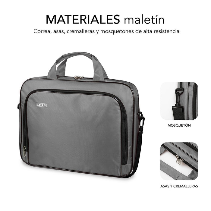 EAN 8436586741228 - SUBBLIM SUB-LB-1OLB002 maletines para portátil 31,8 cm (12.5") Maletín Toploader Gris imagen 3