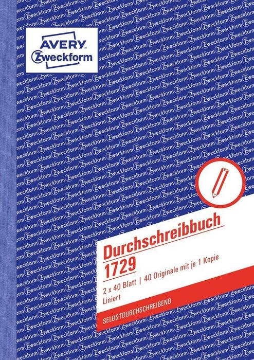 Avery Zweckform Durchschreibebuch - 40 Hoja - A5 (148 X 210 Mm)