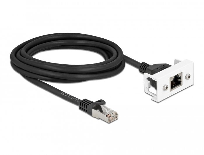 Delock Netzwerk Verlängerungscable Für Easy 45 Modul S Ftp Rj45 Stecker Zu Rj45 Buchse Cat.6a 3 M Schwarz   Weiss