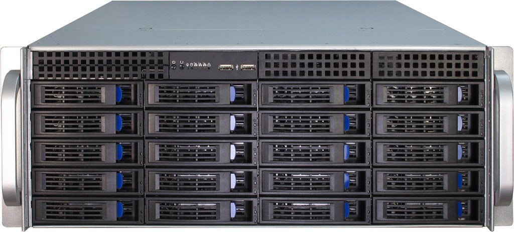 EAN 4260133126428 - Inter-Tech IPC 4U-4420 Estante Azul, Acero inoxidable imagen 3