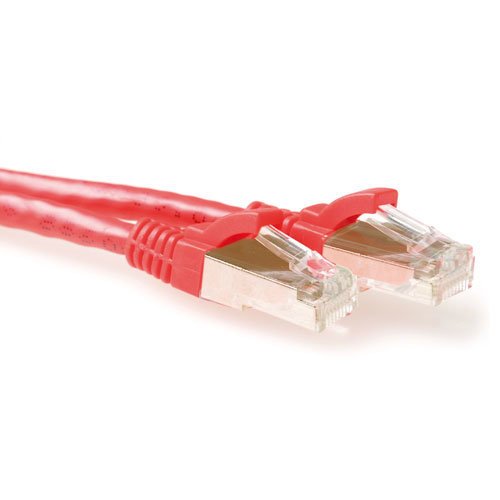 Rojo 15 Meter Lszh Sftp Cat6a Patch Cable Snagless With Rj45 Connectors