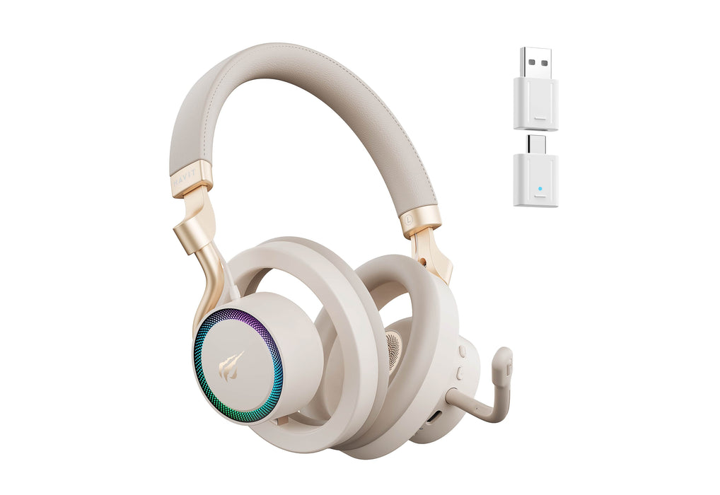 Auriculares  Havit Fuxi-H8 Con Cable/Inalámbricos Para Juegos (Dorados)