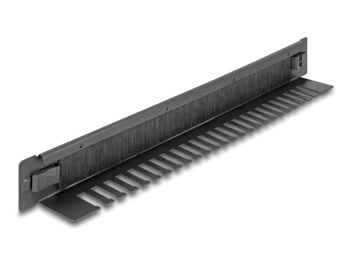 Delock 66552 Tira De Cepillo De 19" Con Soporte De Cable Sin Herramientas 1u Negro