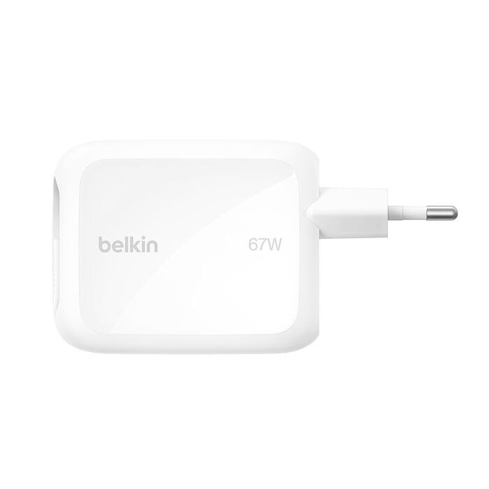 Belkin Boost Charge Pro 67w Dual Gan Retract.Cable Whi Wch022kqwh