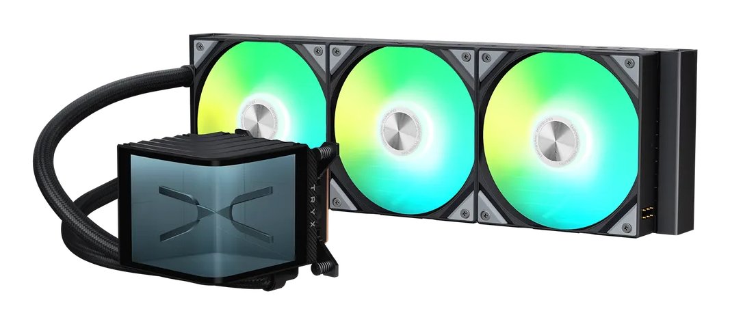 K Tryx Panorama 360 Argb Aio Wasserkühlung, 3d-Amoled-Display - 360mm, Schwarz