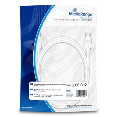 EAN 4260459612575 - MediaRange MRCS163 cable coaxial 3 m Blanco imagen 1