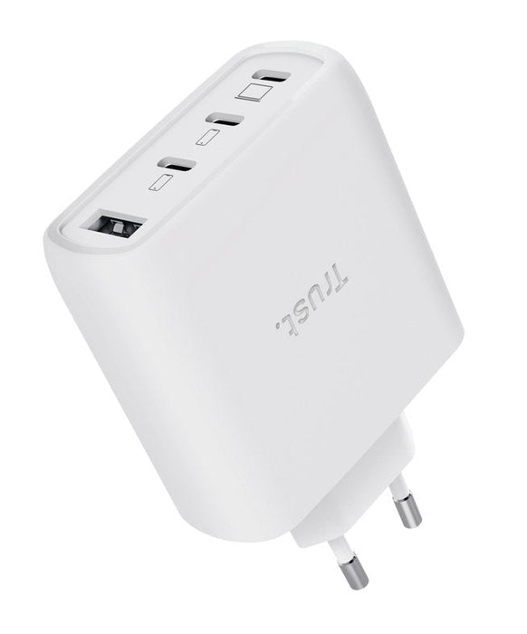 Cargador De Pared Gan Trust Maxo 65w 26068 3xusb Tipo-C 1xusb Incluye Cable Usb Tipo-C 65w
