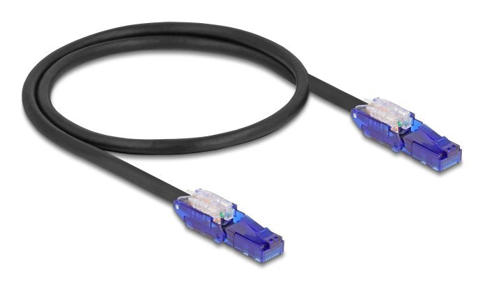 Delock Rj45 Netzwerkcable Cat.6 Utp Mit 180° Winkelbaren Steckern Schwarz 0,5 M