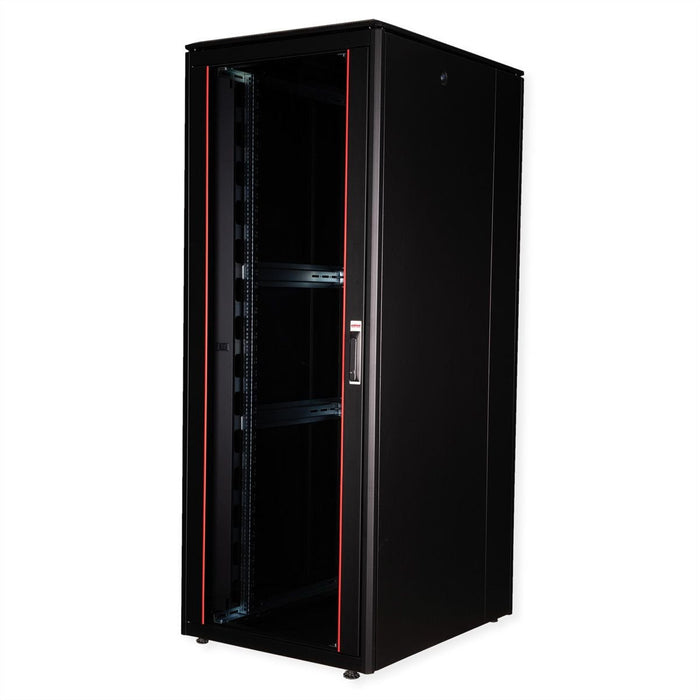 Roline 19-Zoll Netzwerkschrank Pro 42 He, 800x1000 Bxt Glastr Schwarz