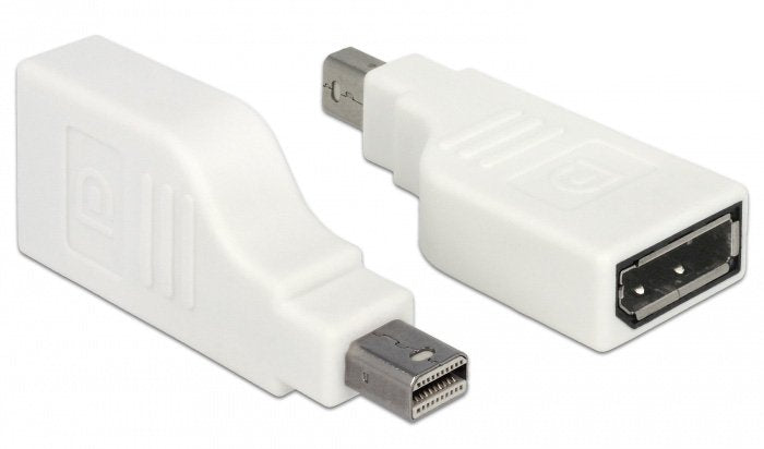 Delock Adapter Mini Displayport 1.2 Stecker > Displayport Buchse 4k 90° Gedreht Weiss