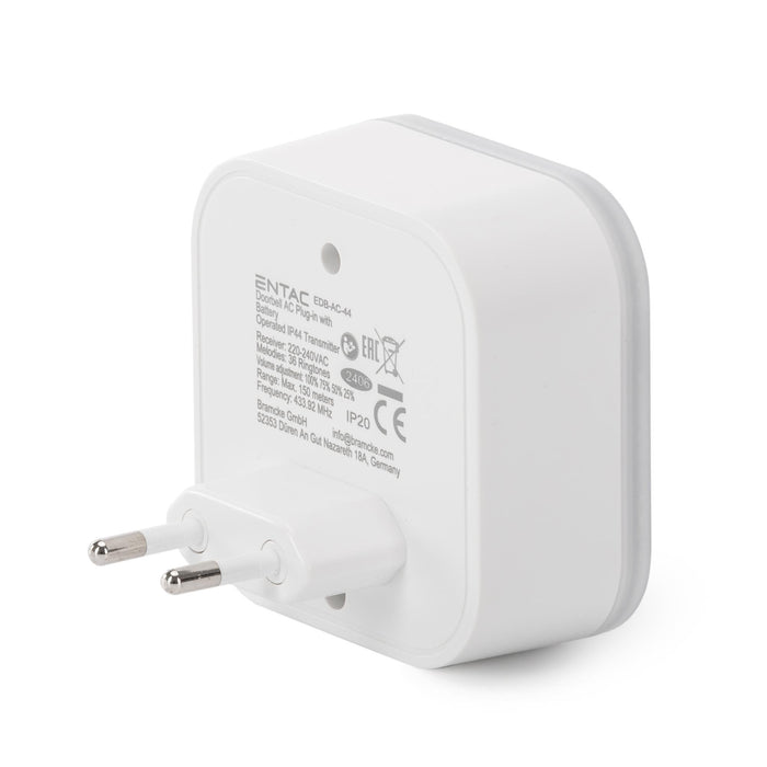 Entac Türklingel Ac Plug-In Ip44-Sender Inkl. 1xcr2032