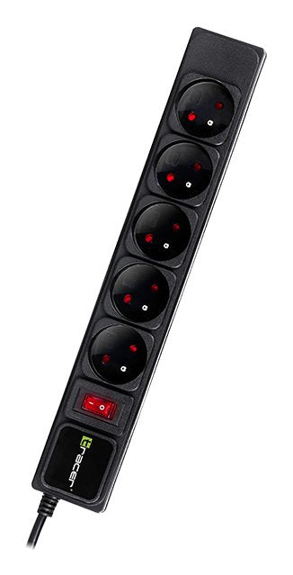 EAN 5907512869833 - Tracer Surge protector PowerGear 5 m Black (5 outlets) base múltiple 5 salidas AC Interior Negro imagen 1