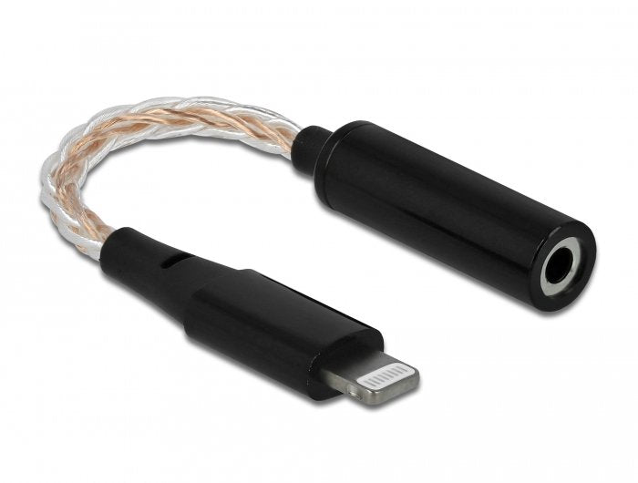 Delock Audio Adapter 8 Pin Lightning Stecker Dac 24 Bit 48 Khz Hi-Res Zu 3,5 Mm 4 Pin Klinkenbuchse 10,5 Cm