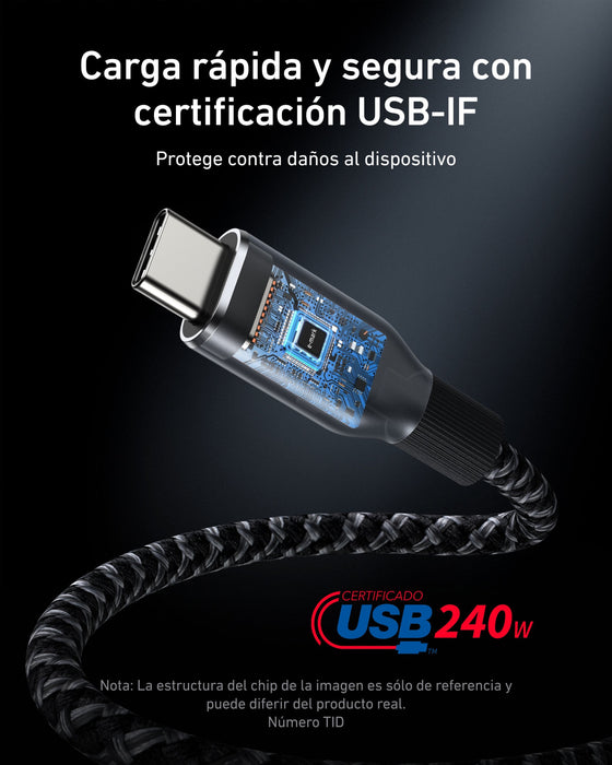 Cable Anker Prime Usb-C To Usb-C Cable (3ft 240w Upcycled-Braided)