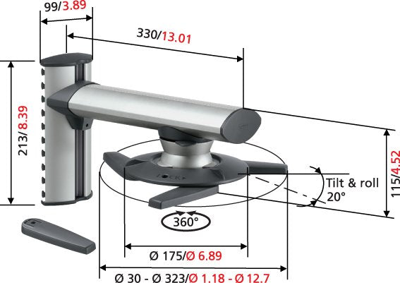 Soporte De Pared Con Brazo Para Proyector Vogels Epw 6565 Montaje Reversible Articulación Con Bisagra Esférica Organizador De Cables