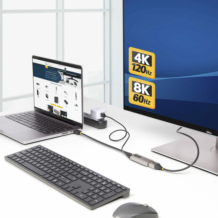 EAN 0065030900867 - StarTech.com 148B-HDMI-DP-8K adaptador de cable de vídeo 0,3 m HDMI tipo A (Estándar) Negro, Plata imagen 6