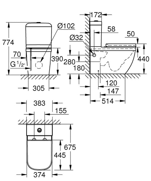 EAN 4005176454608 - GROHE Euro Ceramic inodoro imagen 2