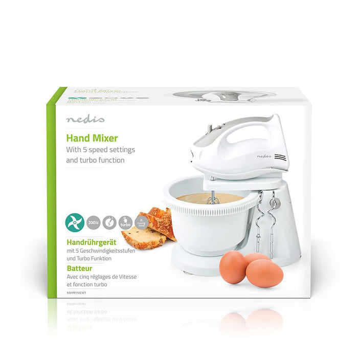 EAN 5412810330225 - Nedis KAHM110CWT batidora Batidora de mano 200 W Gris, Blanco imagen 13