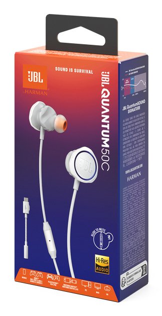 Jbl Quantum 50 C Wired In-Ear Gaming Headphones White Eu