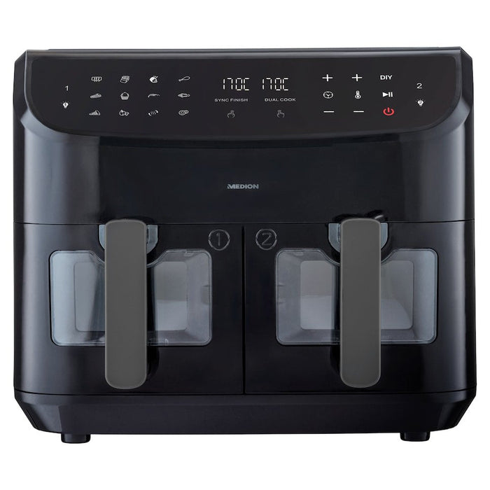 Freidora Medion Doppel Life P20 Md11760 Xxl (Negro, 2.600 Watt, 2 Körbe Je 4,35 Liter) 50077281