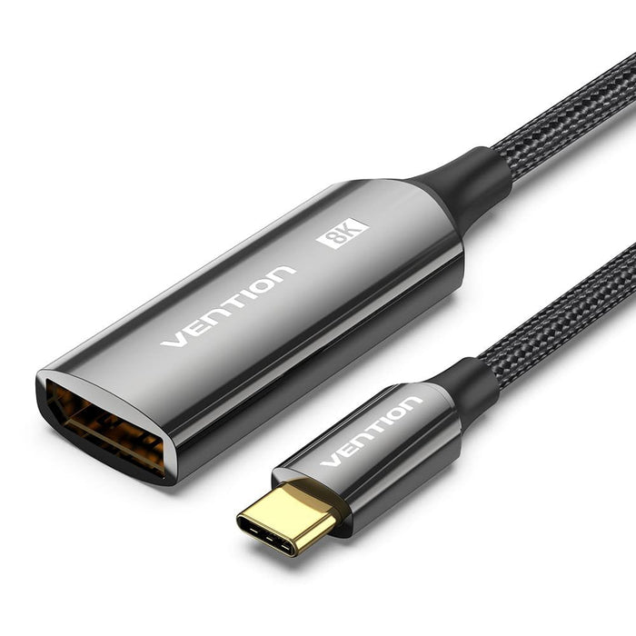 Cotton Braided Usb-C To Dp 8k Ccabl Onverter 0.25m Black Zinc Alloy