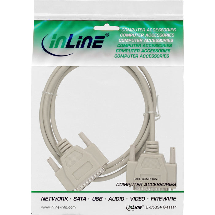 Cable Serie Inline Moldeado Db25 Macho A Macho Gris 2m