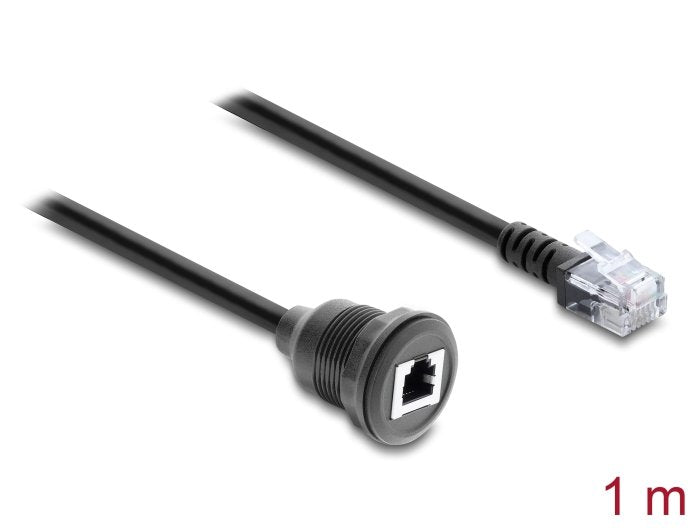 Delock Cable Rj12 Conector Macho A Rj12 Conector Hembra Para Montaje 1 M Negro