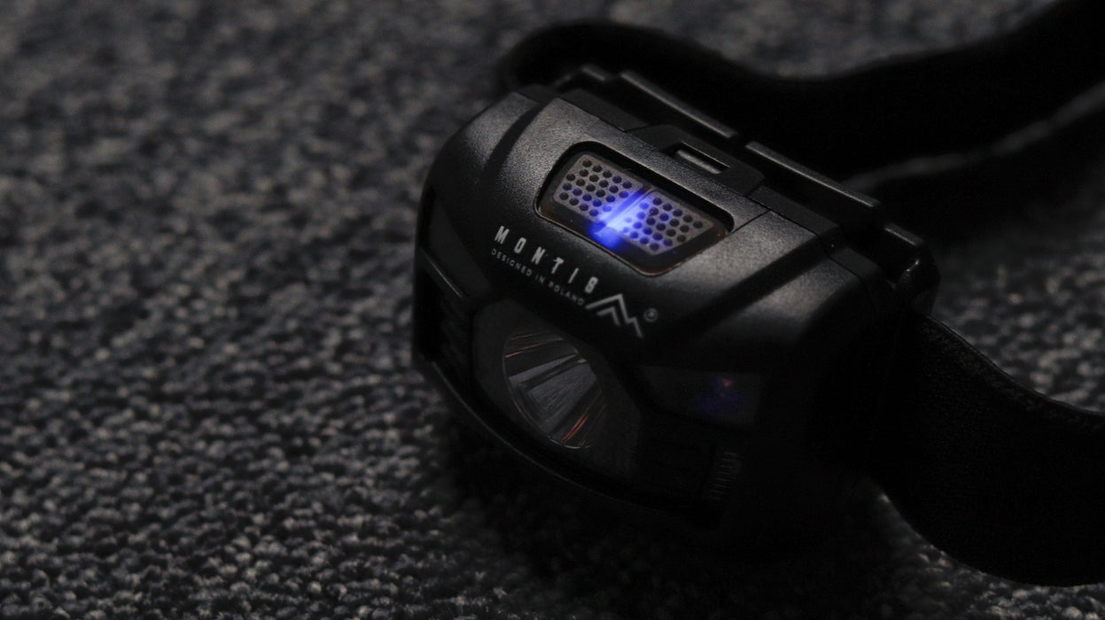 Linterna  Montis Akumulatorowa Latarka Naglowna Z Sensorem Mt001 Negro Con Diadema Led