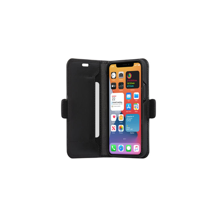 Dbramante1928 Copenhagen Slim Funda Con Tapa Para Teléfono Móvil Cuero De Grano Entero Negro Para Apple Iphone 12 Mini