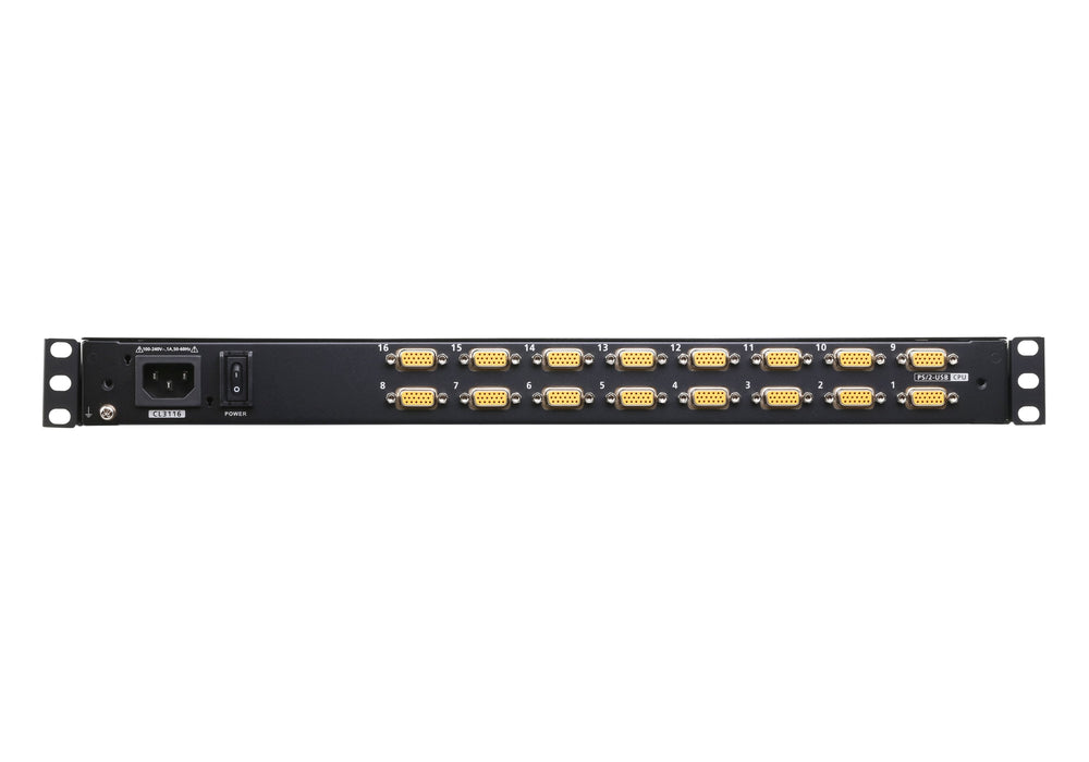 Aten Cl3116nx Kvm-Switch, 18,5zoll Tft, Vga, Ps 2-Usb, 16 Port, Fr-Layout