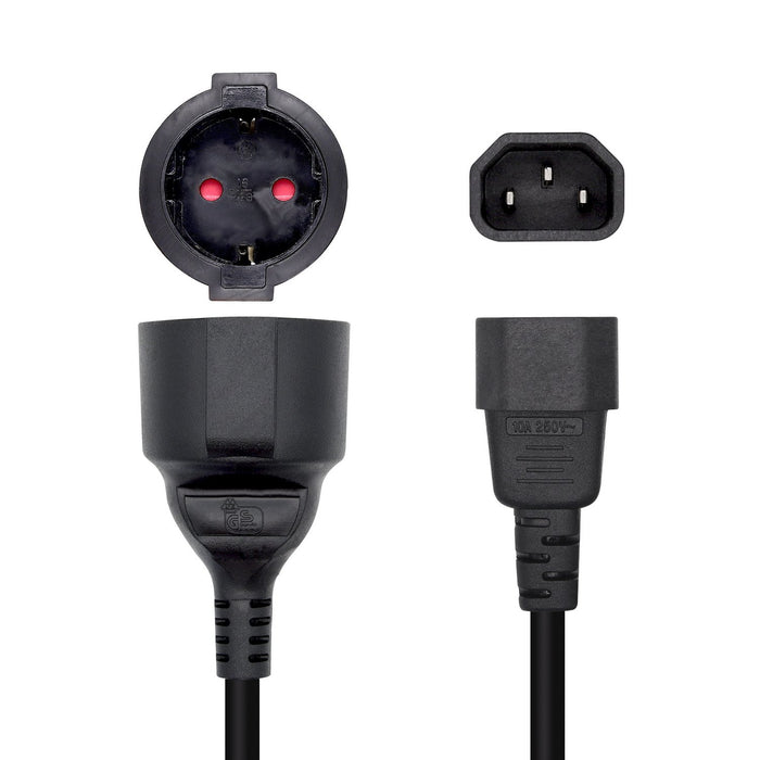 EAN 8436574705188 - AISENS A132-0467 cable de transmisión Negro 0,25 m C14 acoplador CEE7/7 imagen 2