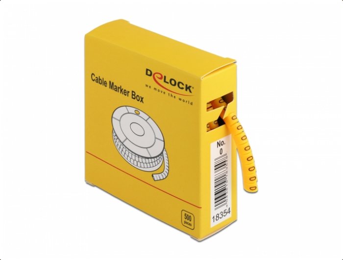 Delock Cablemarker Box, Nr: 0, Gelb, 500 Stück