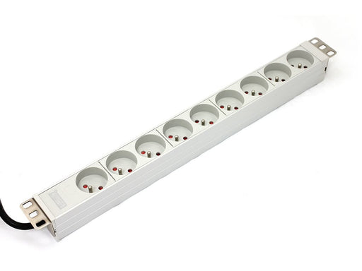 EAN 5907772590478 - Digitus A-19-STRIP-3-IMP unidad de distribución de energía (PDU) 9 salidas AC 1U Blanco imagen 1