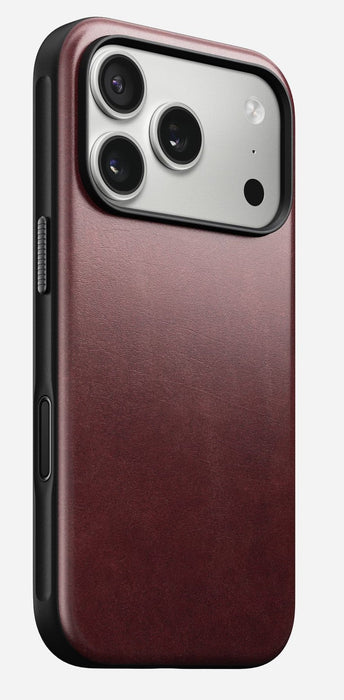 Nomad Modern Leather Case Iphone 17 Pro Burgundy Horween