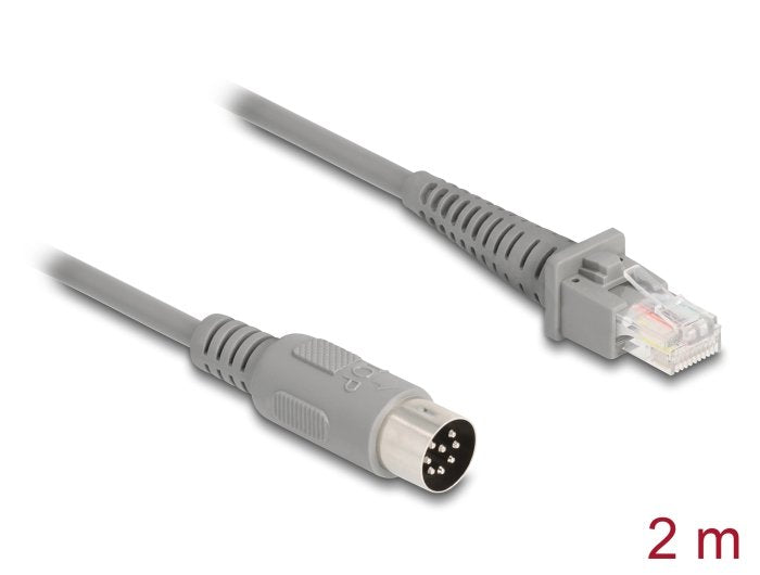 Delock Cable Rj50 Stecker Zu Din 8 Pin Stecker 2 M Grau