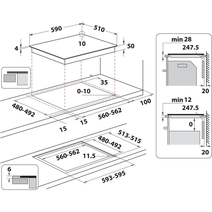 EAN 8003437604867 - Whirlpool WS Q4860 NE Negro Integrado 60 cm Con placa de inducción 4 zona(s) imagen 12