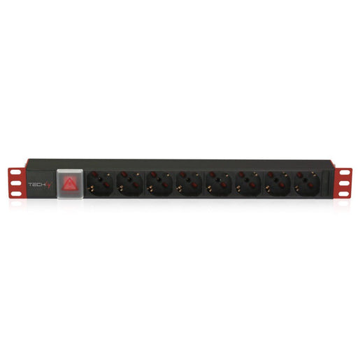 EAN 8054529025725 - Techly 1HE I-CASE STRIP-81V base múltiple 2 m 8 salidas AC Interior Negro, Rojo imagen 1