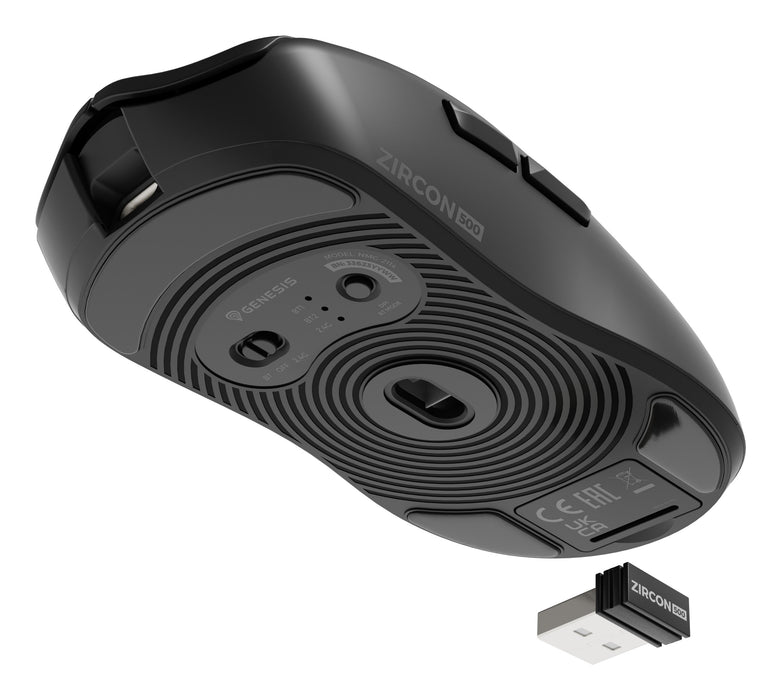 EAN 5901969443943 - GENESIS Zircon 500 G2 ratón Juego Mano derecha RF Wireless + Bluetooth + USB Type-C Óptico 10000 DPI imagen 2
