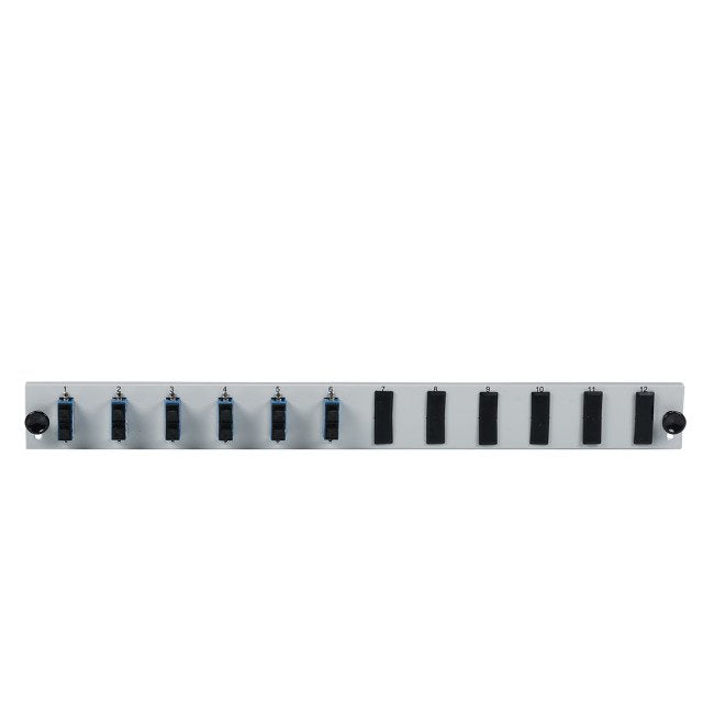 Efb Equipped 12 Port Front Panel With 6 X Sc Duplex Coupling Os2 Vertical, Grey