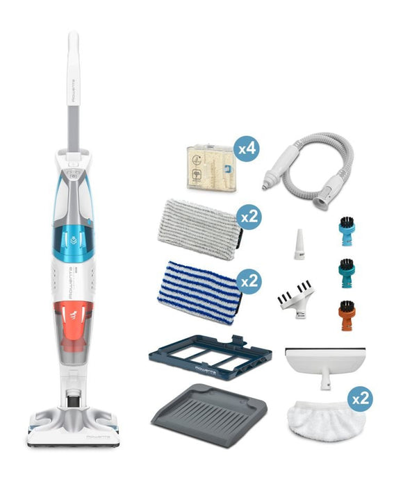 Aspiradora Rowenta Clean & Steam Multi Ry8544wh De Pie Y Escoba Eléctrica Corriente Alterna Seca Y Húmeda Sin Bolsa 0,5 L 1700 W Blanco, Azul