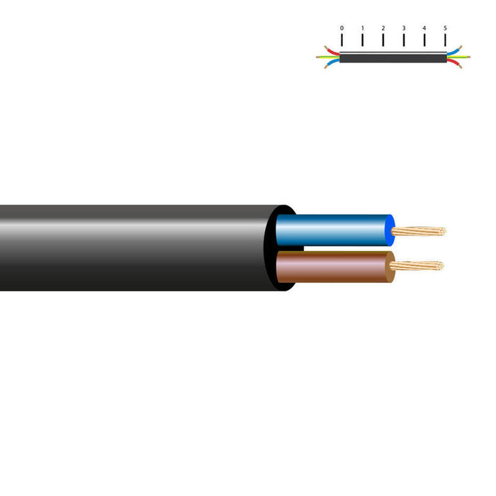 100 Metros Manguera Acrilica 2x2,5mm Negra