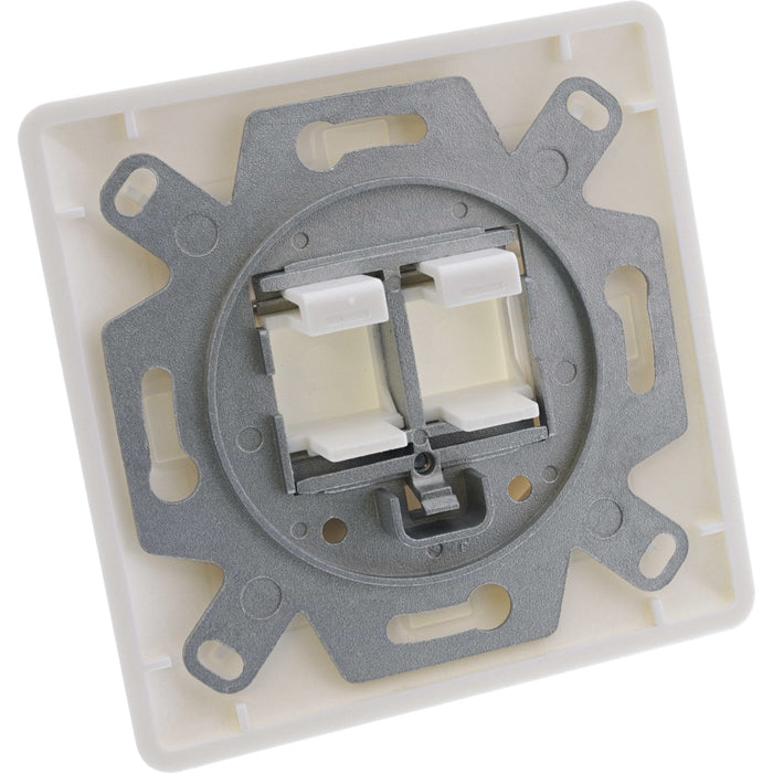 Inline® Frame Set For 2x Rj45 Keystone Snap-In, Blanco Ral9010