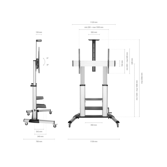 EAN 8436574707427 - AISENS FT100TE-125 soporte para pantalla de señalización 2,54 m (100") Negro, Plata imagen 4