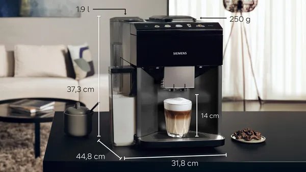 Cafetera Siemens Integral Tq515d09 Totalmente Automática Eq500, Múltiples Especialidades De Café, Espumador De Leche, Recipiente Para Leche Integrado, Función Principal Doble, Limpiador A Vapor