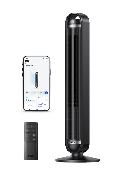 Dreo - Tower Fan Wifi 611s, 9 Speeds, 4 Modes, 106cm - Smart